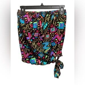 Multi Colored Abstract Design Strapless Swimsuit Top